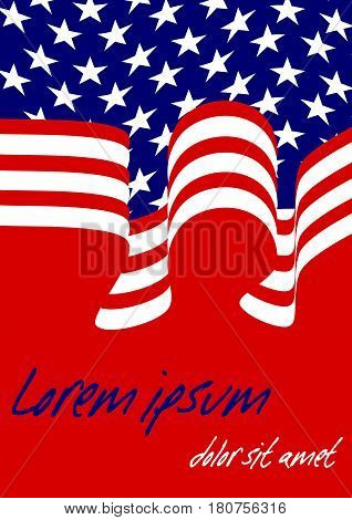 American falg inspired background in American national colors area for own message vector EPS 10