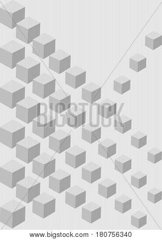 Abstract vertical background in light gray design with cube elements vector EPS 10