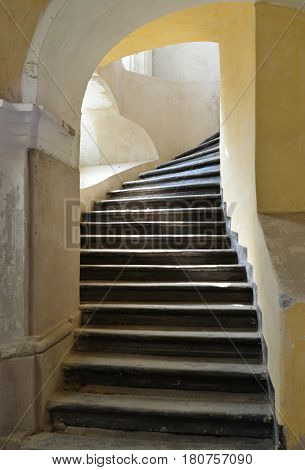 Aiud city romania medieval church interior stairs architecture