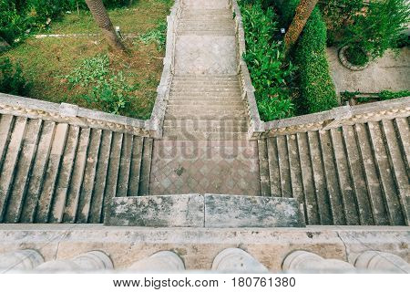 Prcanj, Montenegro, the ladder of the Nativity of the Virgin church.