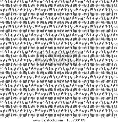 Handmade monochrome seamless vector texture - dashed ink spots.. For background, textile and more.