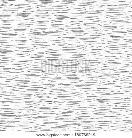 Handmade monochrome seamless vector texture - horizontal dashed lines. For background, textile and more.