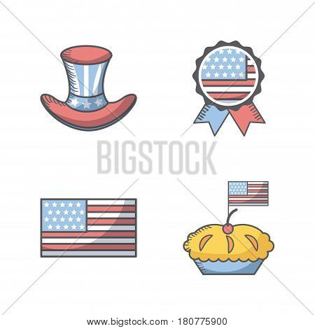 usa indepence day related icons over white background. colorful design. vector illustration