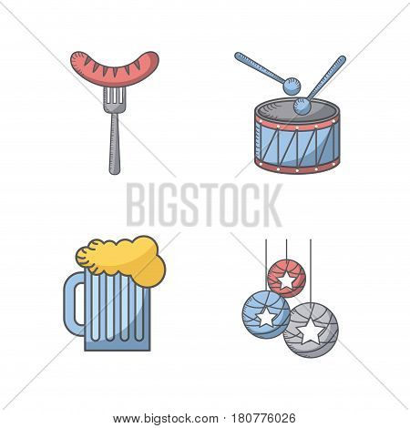 usa indepence day related icons over white background. colorful design. vector illustration