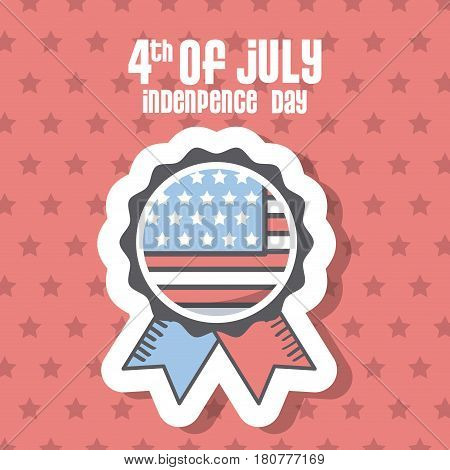 usa indepence day card with seal stamp icon over red background. colorful design. vector illustration