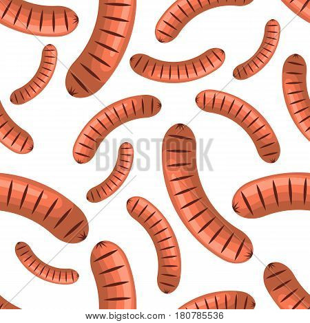 Sausages seamless pattern on white background eps 10