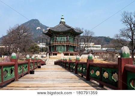 Hyangwon-Jeong pavillion at Gyeongbokgung Palace, Seoul - South Korea