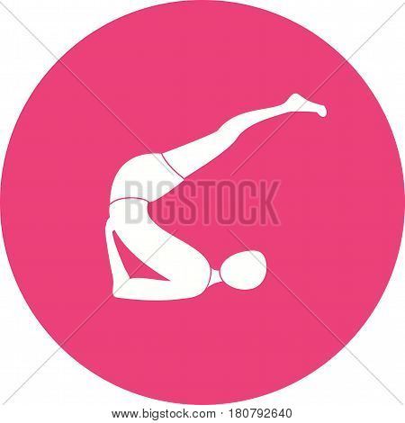 Pose, yoga, shoulderstand icon vector image. Can also be used for yoga poses. Suitable for mobile apps, web apps and print media.