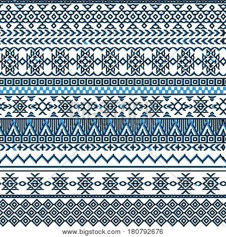 Ethnic seamless pattern with triangle and abstract geometric ornament. Hande drawn tribal background texture. Native american navajo aztec pattern. Vector illustration hipster background.