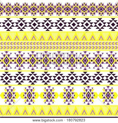 Ethnic seamless pattern with triangle and abstract geometric ornament. Tribal background texture. Native american navajo aztec pattern. Vector illustration hipster background.