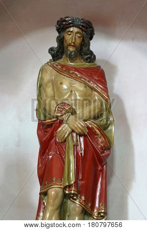 DONJA KUPCINA, CROATIA - NOVEMBER 14: Bound Jesus, Parish Church of Saint Mary Magdalene in Donja Kupcina, Croatia on November 14, 2010.