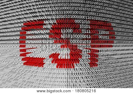 CSP in the form of binary code, 3D illustration