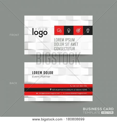 business card with white 3d pattern background