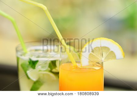 glass of cocktail on bar