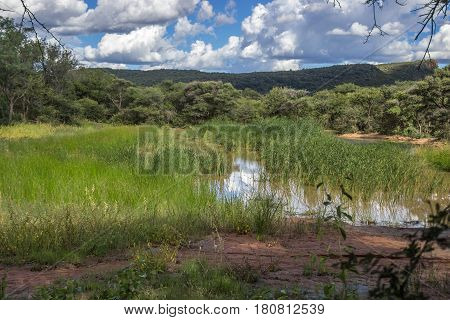 landscape photo over a pond in Marakele national park