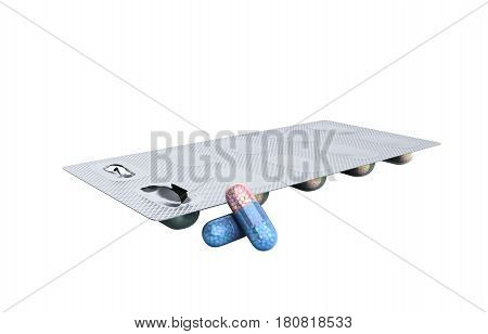 Abuse Of Anabolic Steroids For Sports Blister Pack Of Steroids Capsules 3D Render No Shadow
