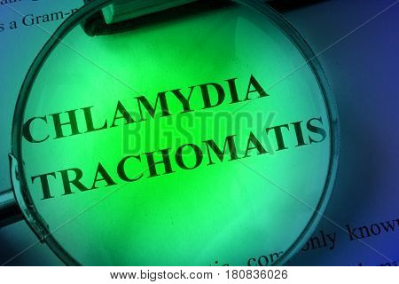Document with title chlamydia trachomatis on a table.