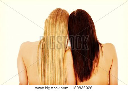 Long hair. Hairstyle. Hair salon. Woman with healthy hair.