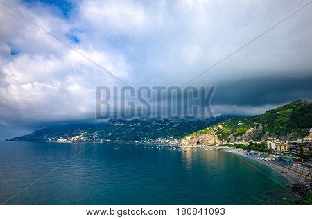 Italy Amalfitana Coast, view of the Minori golf