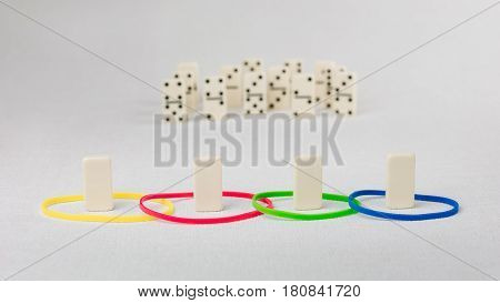 Domino represent human with different psyhological traits based on DISK model. Dominance, inducement, submission, and compliance.