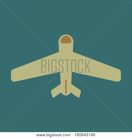 Icon in flat design aircraft airport transportation