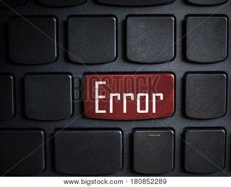Error word on key showing fail failure mistake