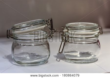 A glass jar with a lid Rostov-on-Don Russia March 18 2017. Photo taken at the mall