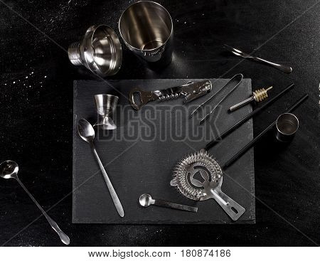 Set Of Bar Accessories For Making A Cocktails