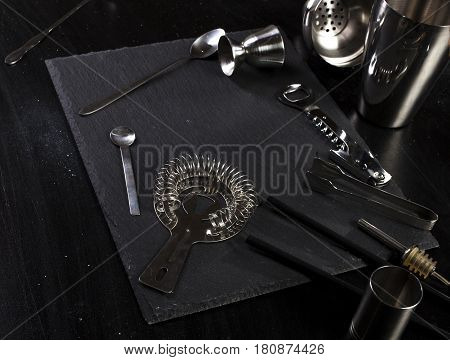 Set Of Bar Accessories For Making A Cocktails