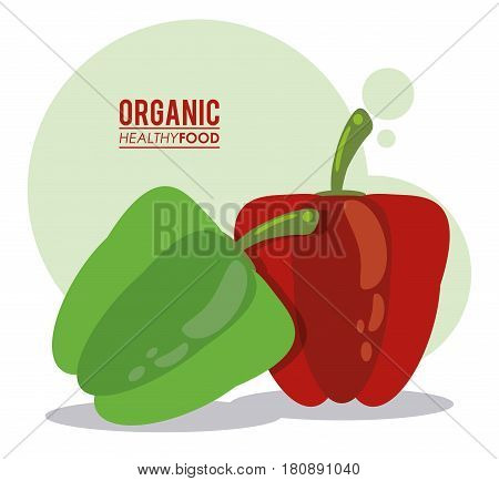organic healthy food green and red pepper vector illustration eps 10