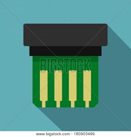 Electronic circuit board icon. Flat illustration of electronic circuit board vector icon for web