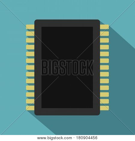 Computer electronic circuit board icon. Flat illustration of computer electronic circuit board vector icon for web
