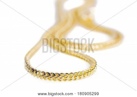 Gold Necklace 96.5 Percent Thai Gold Grade Isolated On White