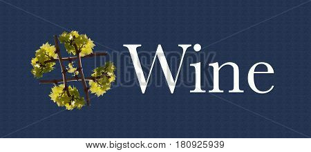 #Wine art with hashtag made with young grape branch