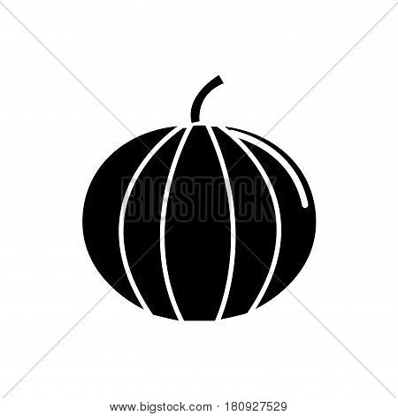 black contour health pumpkin veetable icon, vector illustration