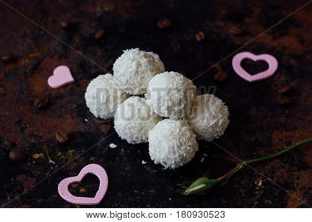 Beautiful White Sweets - Concept Of Romantic Dessert.