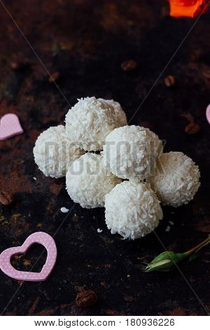 Beautiful White Sweets - Concept Of Romantic Dessert.