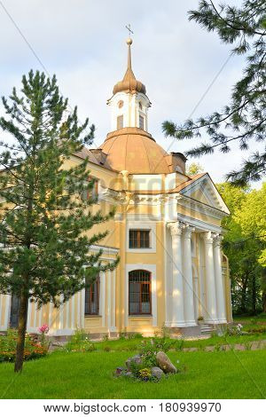 The Church of the Holy Apostles Peter and Paul in Znamenka near St.Petersburg Russia.