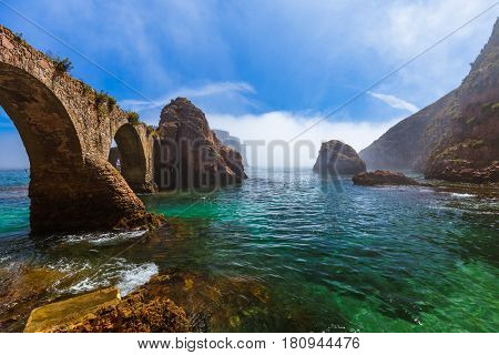 Fort in Berlenga island - Portugal - architecture background