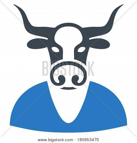 Cow Boy flat vector pictograph. An isolated illustration on a white background.
