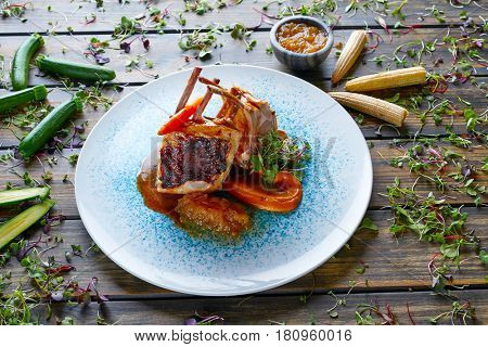 Lamb ribs with sweet potato parmentier recipe cuisine
