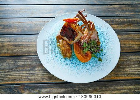 Lamb ribs with sweet potato parmentier recipe cuisine