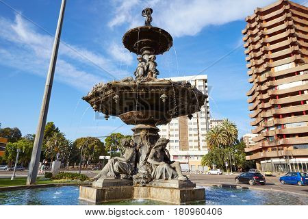 Alameda fountain in albereda at Valencia of Spain