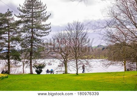 view of lake windermere from ambleside The Lake District, Cumbria,