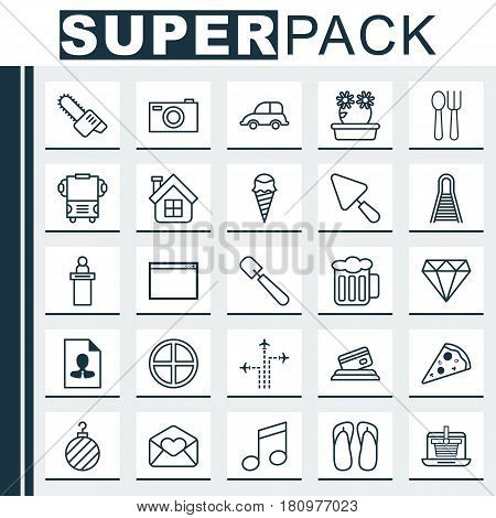 Set Of 25 Universal Editable Icons. Can Be Used For Web, Mobile And App Design. Includes Elements Such As Putty, Registration Service, Transport And More.