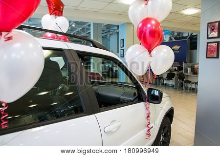 Showroom Of Dealership Chevrolet And Car In It In Kirov City In 2016