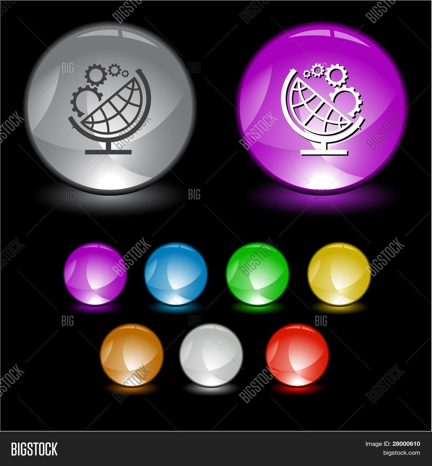 Globe Gears. Vector Vector & Photo (Free Trial) | Bigstock