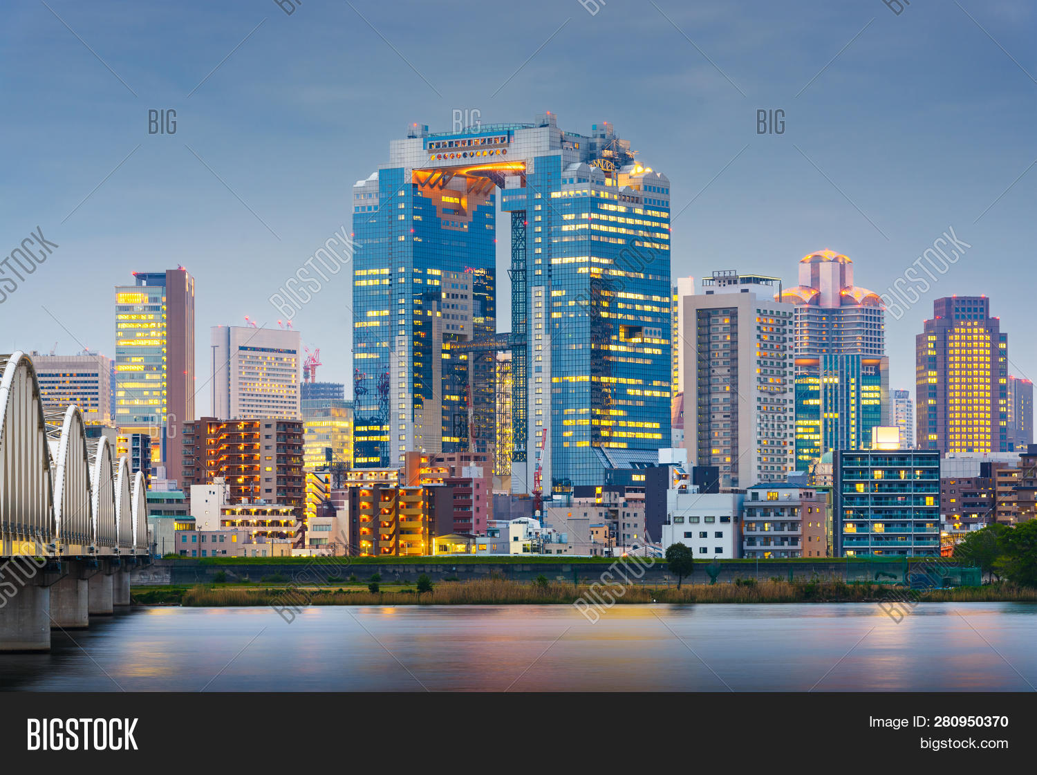 Osaka Japan Skyline Image Photo Free Trial Bigstock