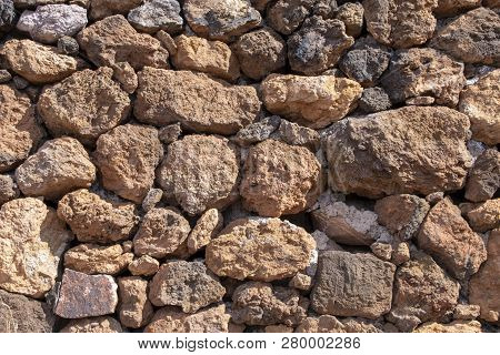 Texture Wall With Large Brown Mountain Stones