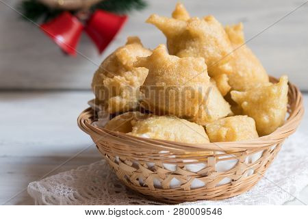 Pettole Is A Traditional Christmas South Italian Food Cooked From Dough And Fried In Olive Oil, Made